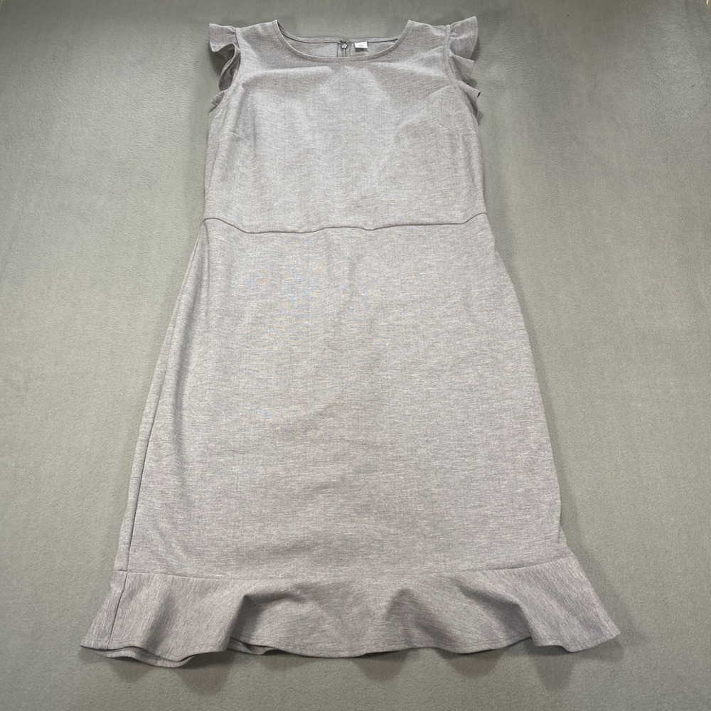 Old Navy Women's Large Sheath Dress Gray A-Line Ruffle Sleeves Hem